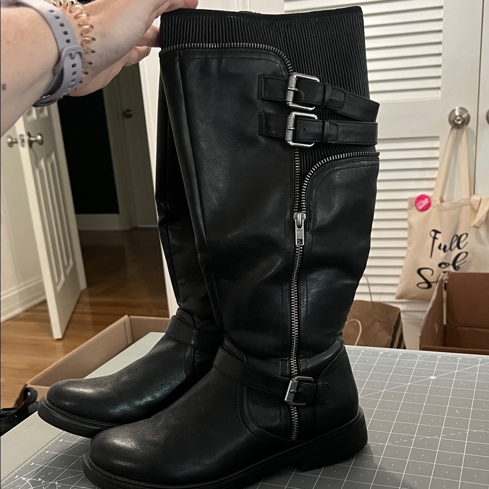 White Mountain Black Over the Knee Boots